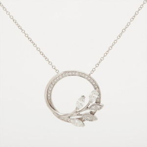 Tiffany Victoria Vine Circle Small Diamond Necklace Platinum